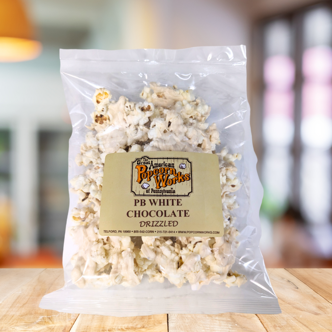 Popcorn Works - PB White Chocolate Drizzled Popcorn 4oz